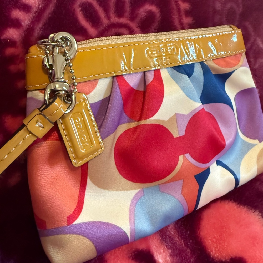 Coach Multicolor Patterned Pouch with Yellow Acce… - image 2
